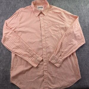 Mountain Khakis Shirt XL Orange Check Long Sleeve Button Down Cotton Stretch